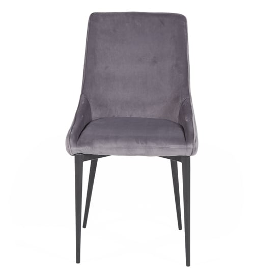 Plympton Velvet Dining Chair In Light Grey | Furniture in Fashion