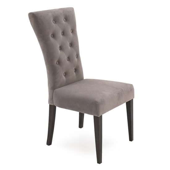 Read more about Pombo velvet dining chair with wooden leg in taupe