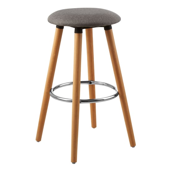 Read more about Porrima fabric round seat bar stool in grey
