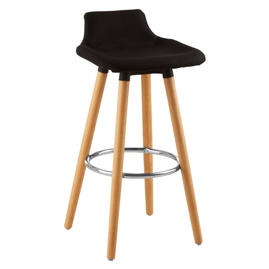 Photo of Porrima fabric seat bar stool in black