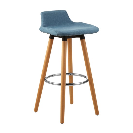 Photo of Porrima fabric seat bar stool in blue