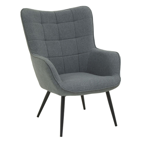 Product photograph of Porrima Fabric Upholstered Armchair In Grey from Furniture in Fashion