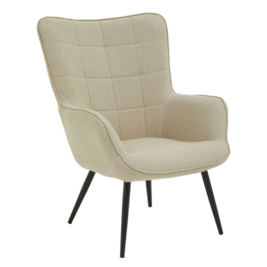 Photo of Porrima fabric upholstered armchair in natural
