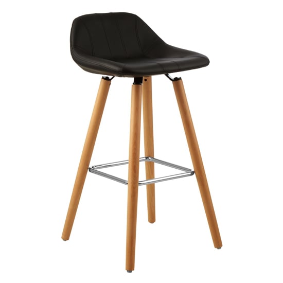 Read more about Porrima faux leather bar stool in black