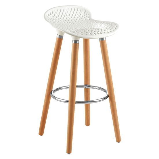 Photo of Porrima plastic seat bar stool in matte white