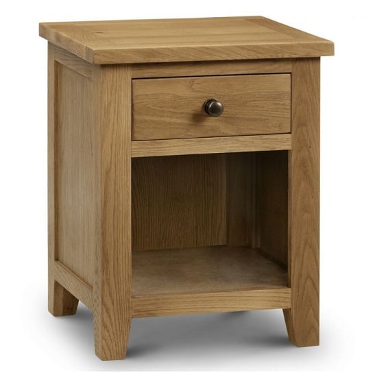 Product photograph of Mabli One Drawer Bedside Cabinet In Waxed Oak Finish from Furniture in Fashion