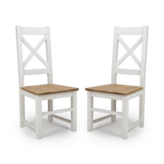 Product photograph of Portbling Cross Back Wooden Dining Chairs In Pair from Furniture in Fashion