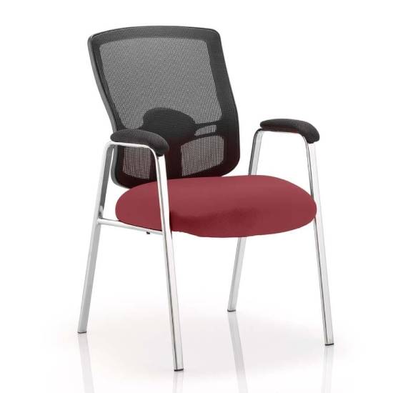 Read more about Portland straight leg visitor chair with ginseng chilli seat