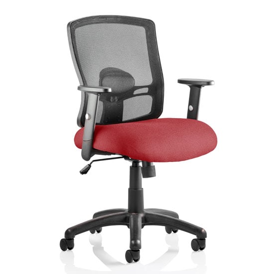 Product photograph of Portland Task Black Back Office Chair With Ginseng Chilli Seat from Furniture in Fashion