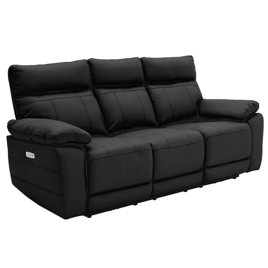 Read more about Posit electric recliner leather 3 seater sofa in black