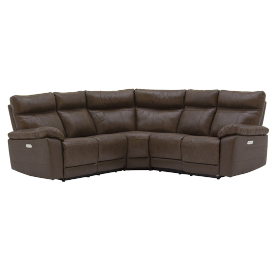Read more about Posit electric recliner leather corner sofa in brown