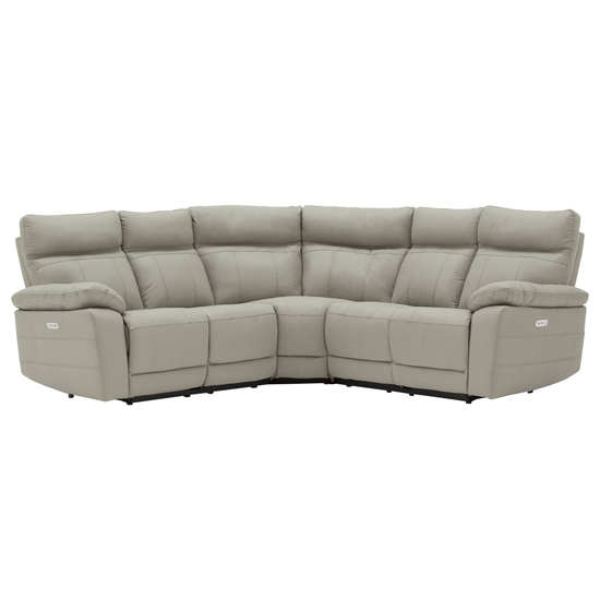 Read more about Posit electric recliner leather corner sofa in light grey