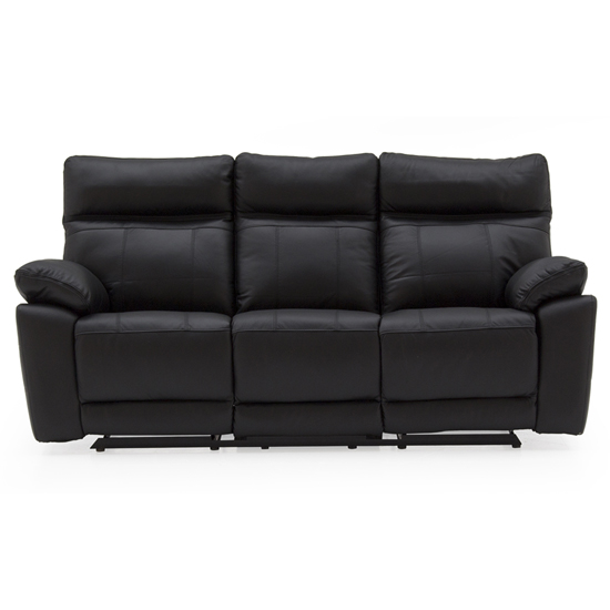 Product photograph of Posit Recliner Leather 3 Seater Sofa In Black from Furniture in Fashion