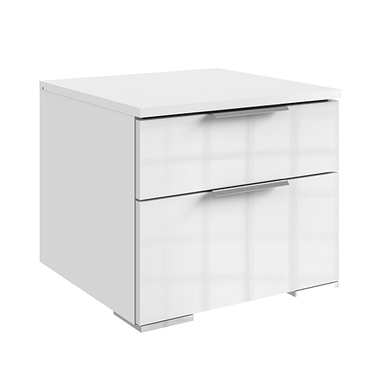 Product photograph of Posterior Chest Of Drawers In White High Gloss With 2 Drawers from Furniture in Fashion