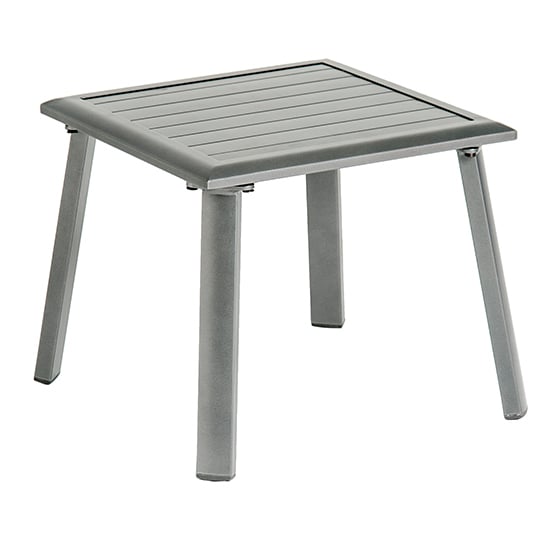 Product photograph of Prats Outdoor Metal Sunbed Side Table In Grey from Furniture in Fashion