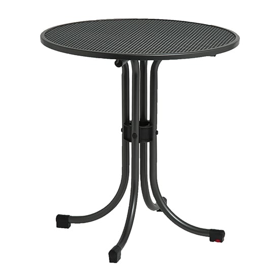 Product photograph of Prats Outdoor Round Metal Bistro Table In Grey from Furniture in Fashion