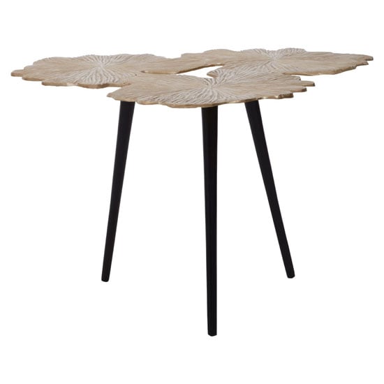 Product photograph of Pratt Large Aluminium Ginkgo Leaf Side Table In Gold And Black from Furniture in Fashion