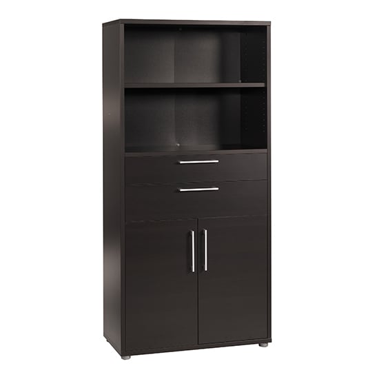Read more about Prax tall 2 doors 2 drawers office storage cabinet in black