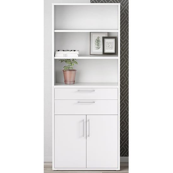 Read more about Prax tall 2 drawers 2 doors office storage cabinet in white