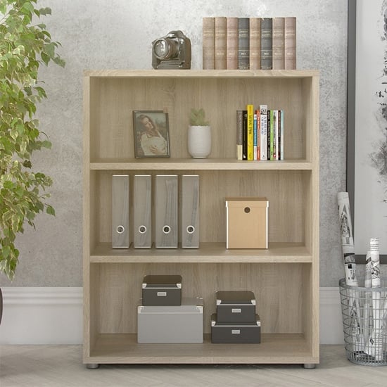 Read more about Prax wooden 2 shelves home and office bookcase in oak