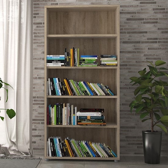Read more about Prax wooden 4 shelves home and office bookcase in oak
