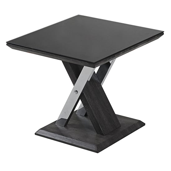 Read more about Prica black glass top end table with black base