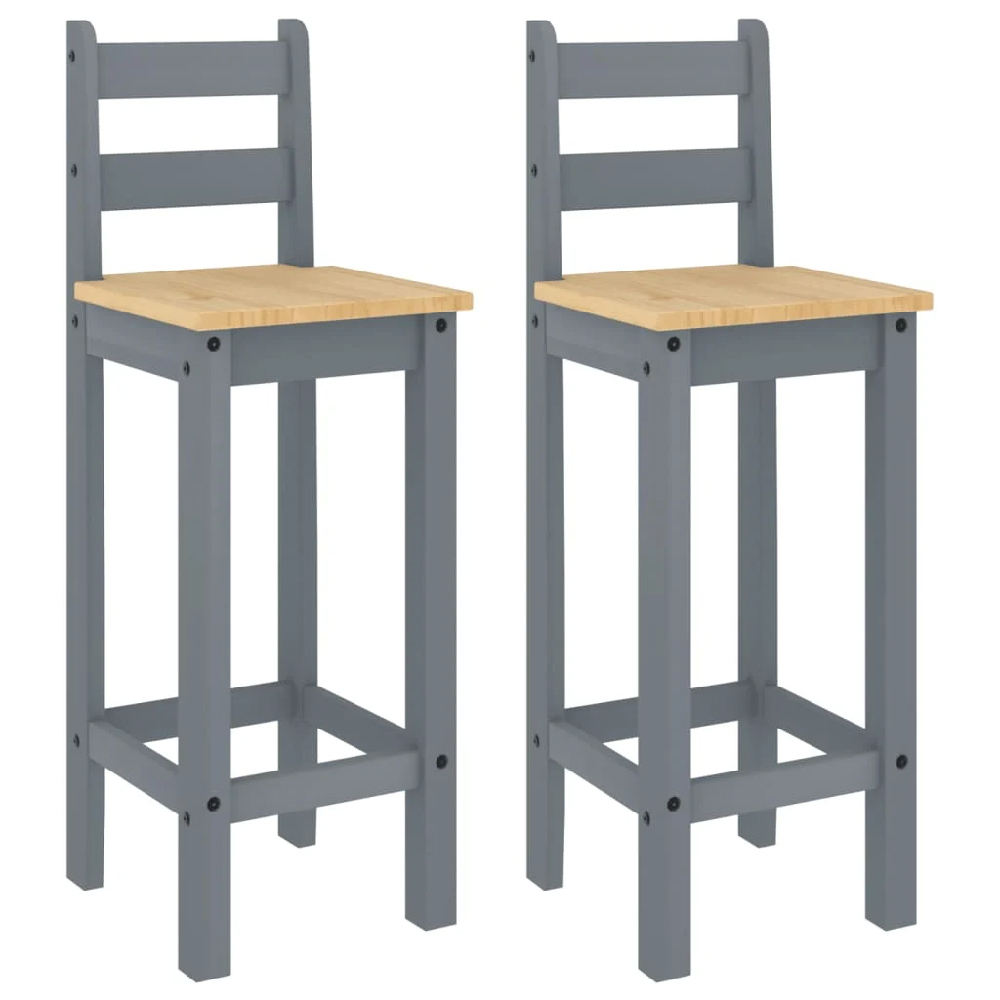 prineville grey oak wooden bar chairs in pair