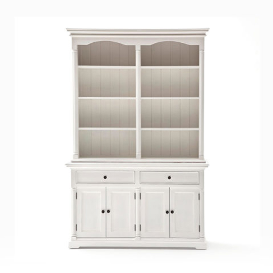 Proviko Wooden Bookshelf Hutch Cabinet In Classic White | FiF