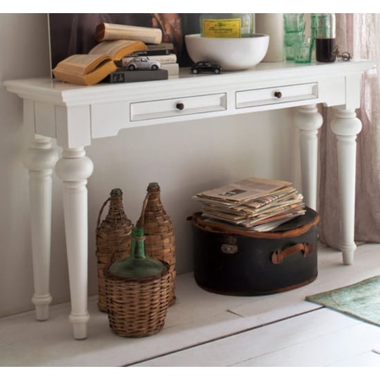Read more about Proviko wooden console table in classic white