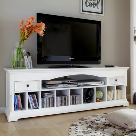 Read more about Proviko wooden tv stand in classic white