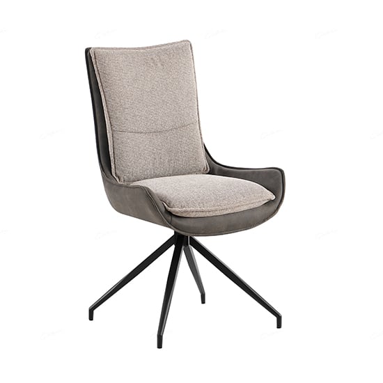 provo fabric dining chair in light and dark beige