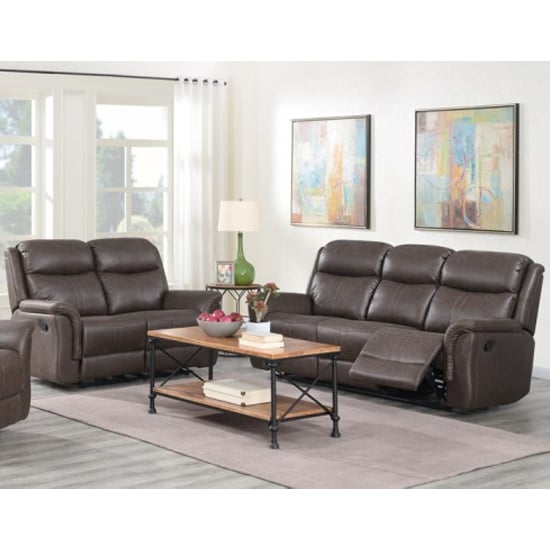 View Proxima 3 seater sofa and 2 seater sofa suite in rustic brown
