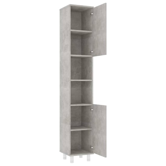 Pueblo Bathroom Storage Cabinet With 2 Doors In Concrete Effect ...