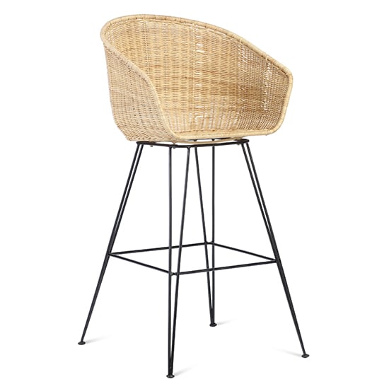 Read more about Puqi rattan high back bar stool in natural