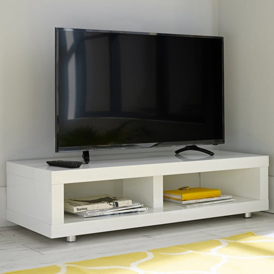 Product photograph of Purer High Gloss Tv Stand In White from Furniture in Fashion