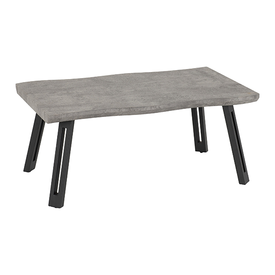 Read more about Qinson wooden wave edge coffee table in concrete effect