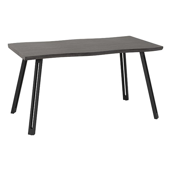 Product photograph of Qinson Wooden Wave Edge Dining Table In Black Wood Grain from Furniture in Fashion