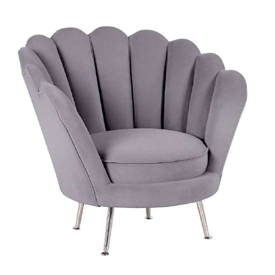 Read more about Quilla velvet tub chair in dark grey with chrome metal legs