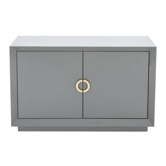 Photo of Quin high gloss sideboard with 2 doors in grey