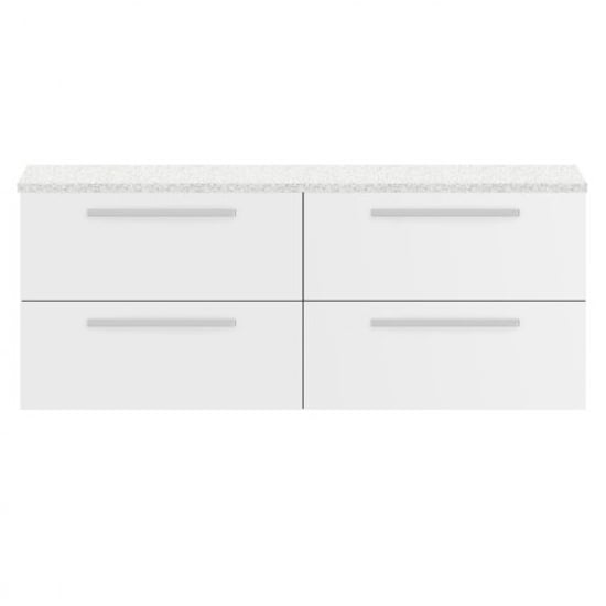 Product photograph of Quincy 144cm Wall Vanity With White Worktop In Gloss White from Furniture in Fashion