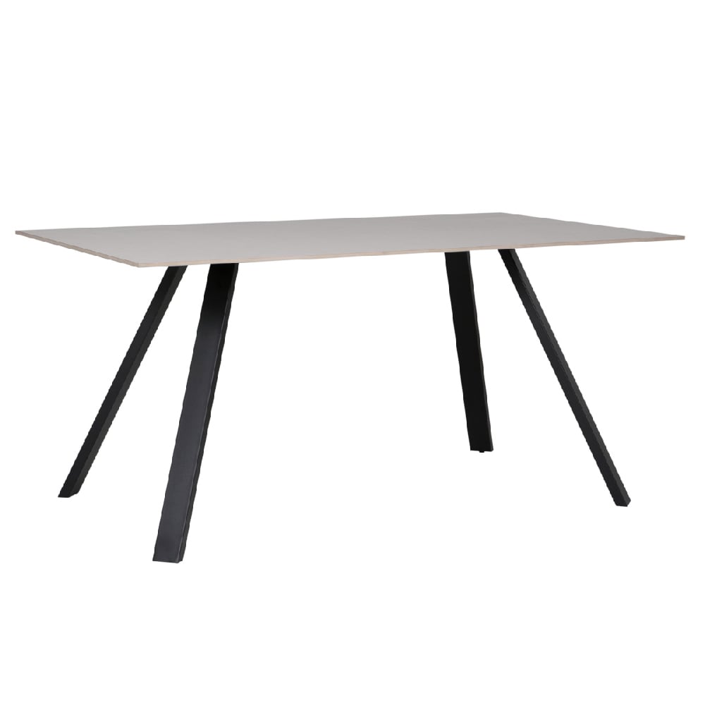 quincy ceramic large rectangular dining table in grey and black