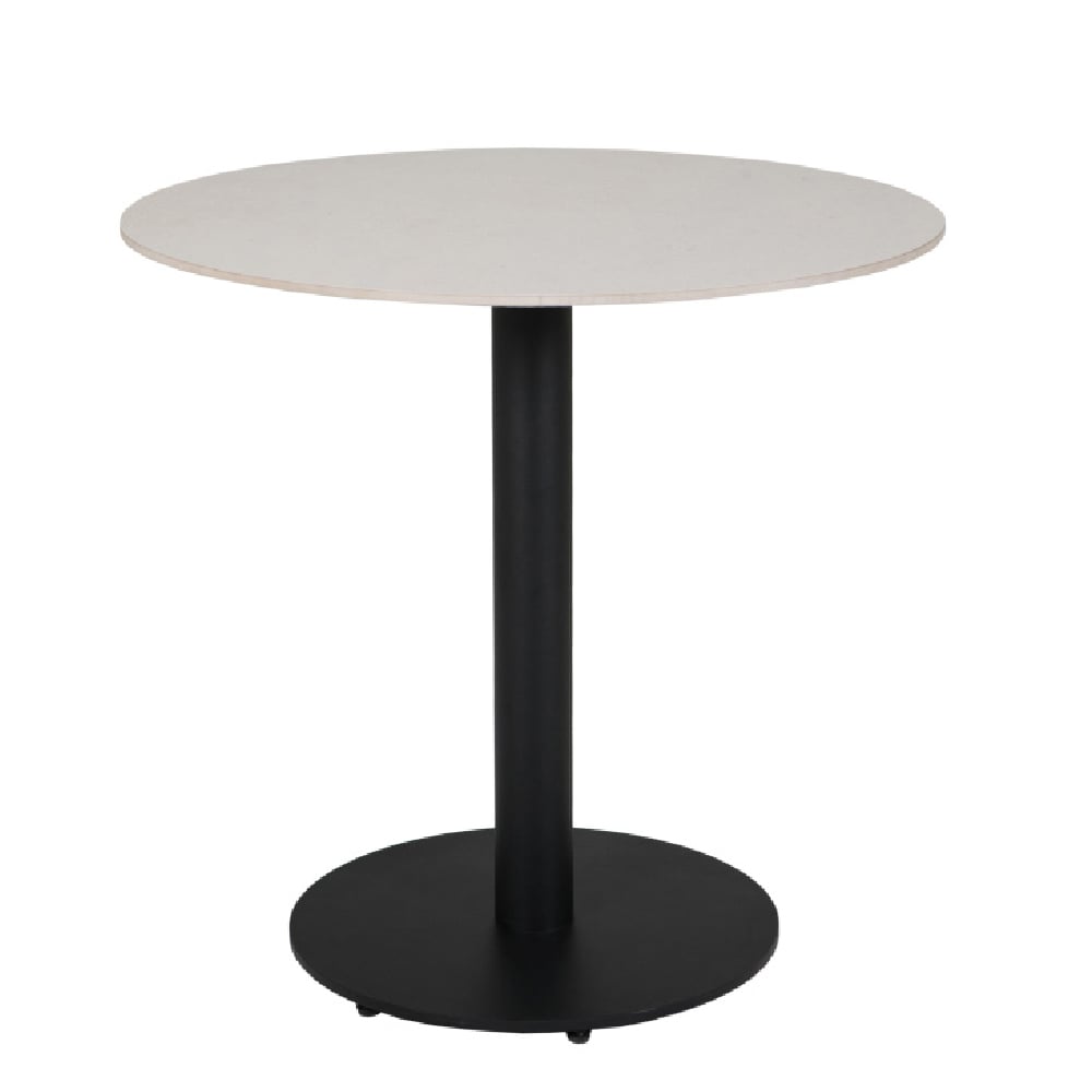 quincy ceramic round dining table in grey and black