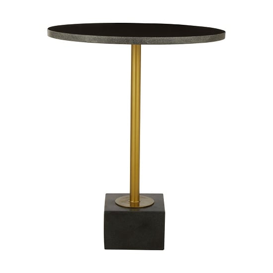 Product photograph of Mekbuda Black Marble Top Side Table With Gold Steel Base from Furniture in Fashion
