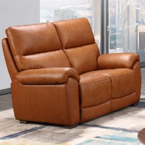 Product photograph of Radford Leather Electric Recliner 2 Seater Sofa In Tan from Furniture in Fashion