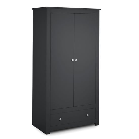Product photograph of Raddix Wardrobe In Anthracite With 2 Doors And 1 Drawer from Furniture in Fashion
