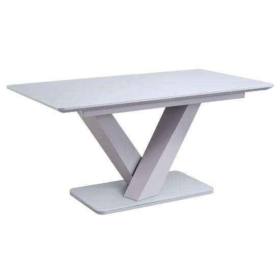 Read more about Raffle large glass extending dining table in matt light grey