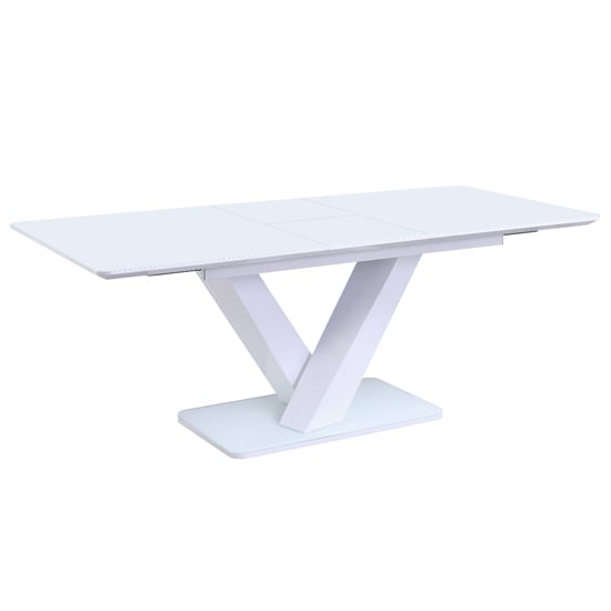 Read more about Raffle large glass extending dining table in white high gloss