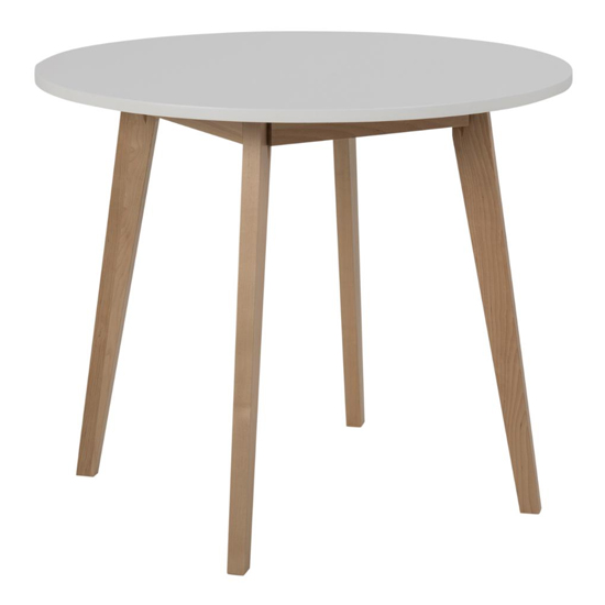 Product photograph of Rahway Round Wooden Dining Table In White from Furniture in Fashion