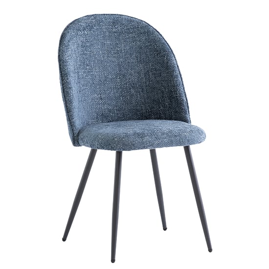 Read more about Raisa fabric dining chair in blue with black legs