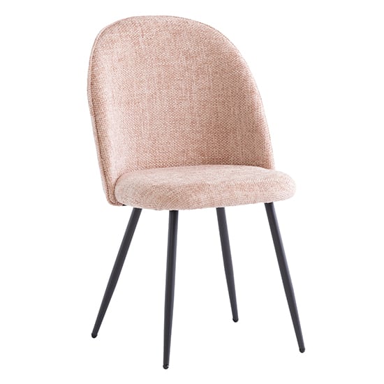 Read more about Raisa fabric dining chair in flamingo with black legs
